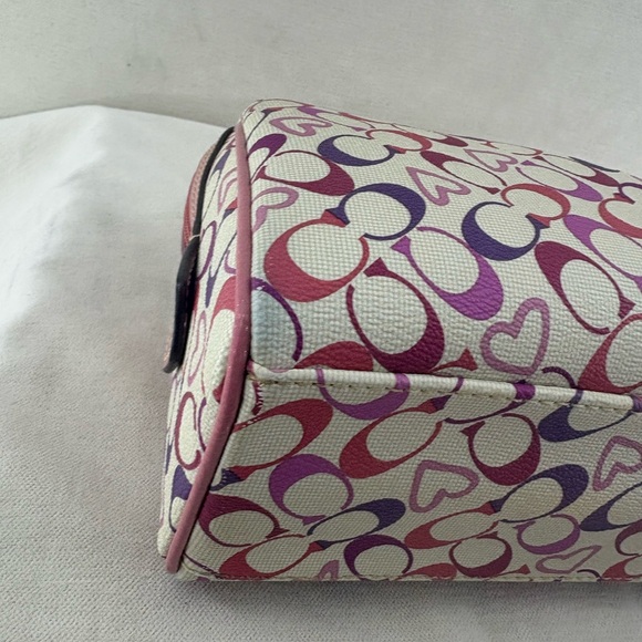 Coach Multicolor Signature Heart Print Cosmetic Pouch - Picture 5 of 8